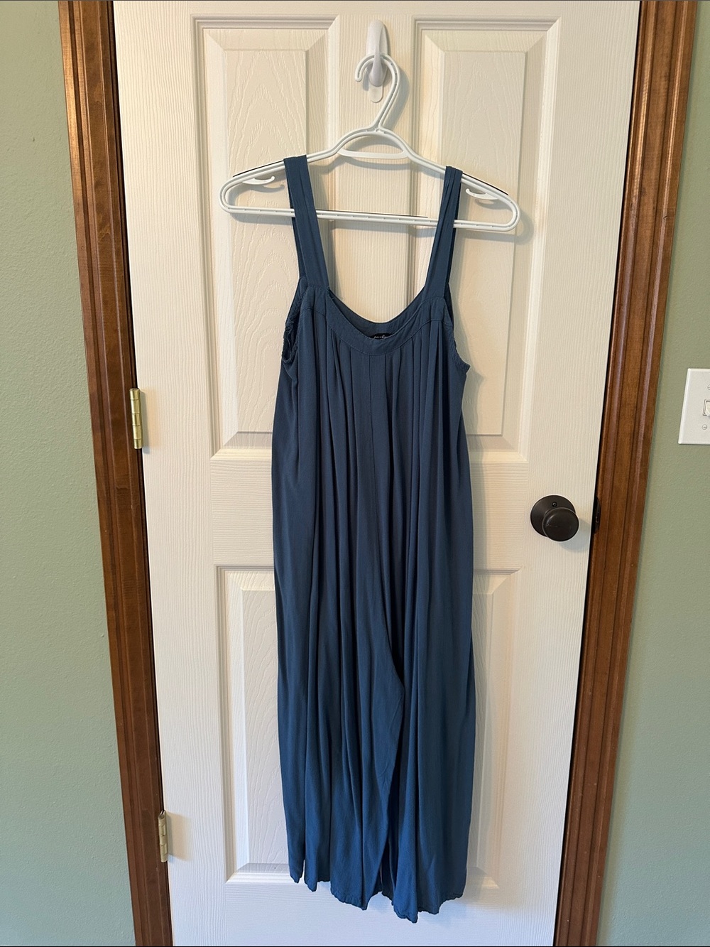 Sleeveless Blue Wide-Leg Jumpsuit